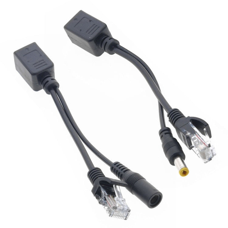 2 in 1 RJ45 POE Injector and Splitter Cable Set with 2.1x 5.5mm Female & Male DC Jack, 2.1x 5.5mm Female 2 in 1 RJ45 POE Injector and Splitter Cable Set with 2.1x 5.5mm Female & Male DC Jack, 2.1x 5.5mm Female